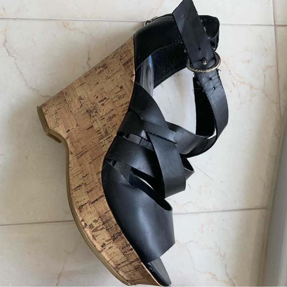 Ladies Black Wedges.   By “G” by Guess.  Size 6.5